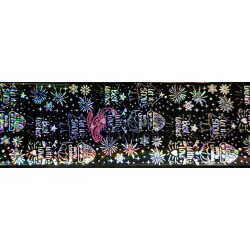 Folii de transfer cu modele de Craciun Negre Holografice F176